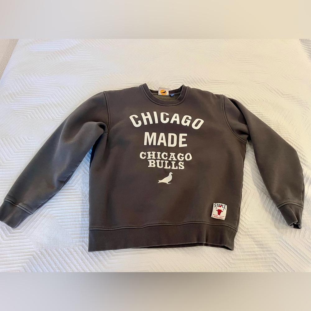 Chicago Bulls NBA x Staple Plush Pullover Sweatshirt - Anthracite